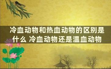 冷血动物和热血动物的区别是什么 冷血动物还是温血动物